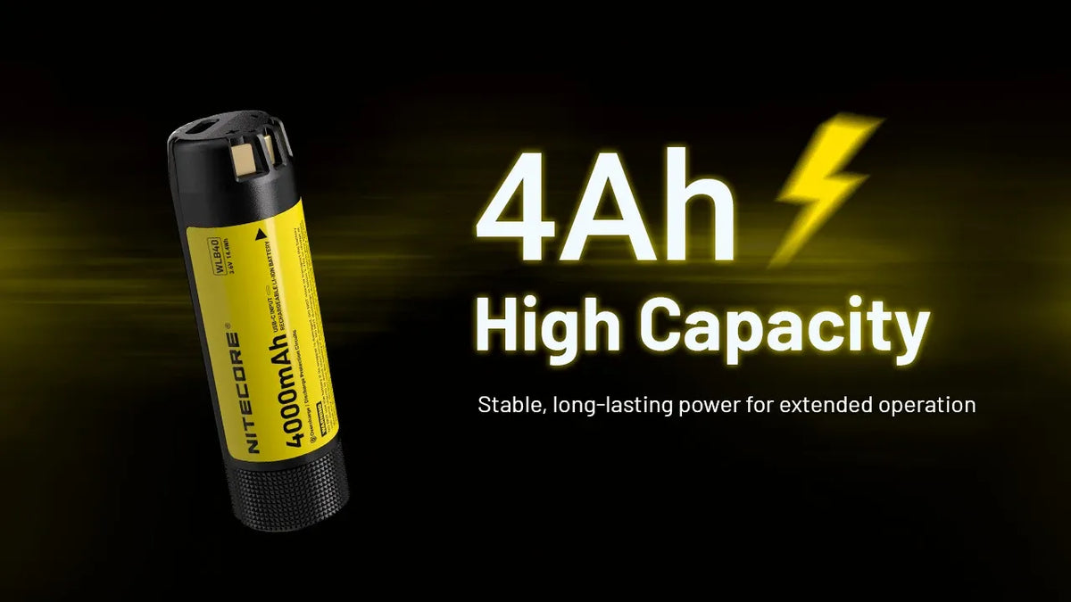 Batterie Nitecore WLB40 4000mAh Rechargeable USB-C - Lampe Professionnelle NWH20
