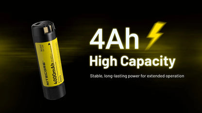 Batterie Nitecore WLB40 4000mAh Rechargeable USB-C - Lampe Professionnelle NWH20