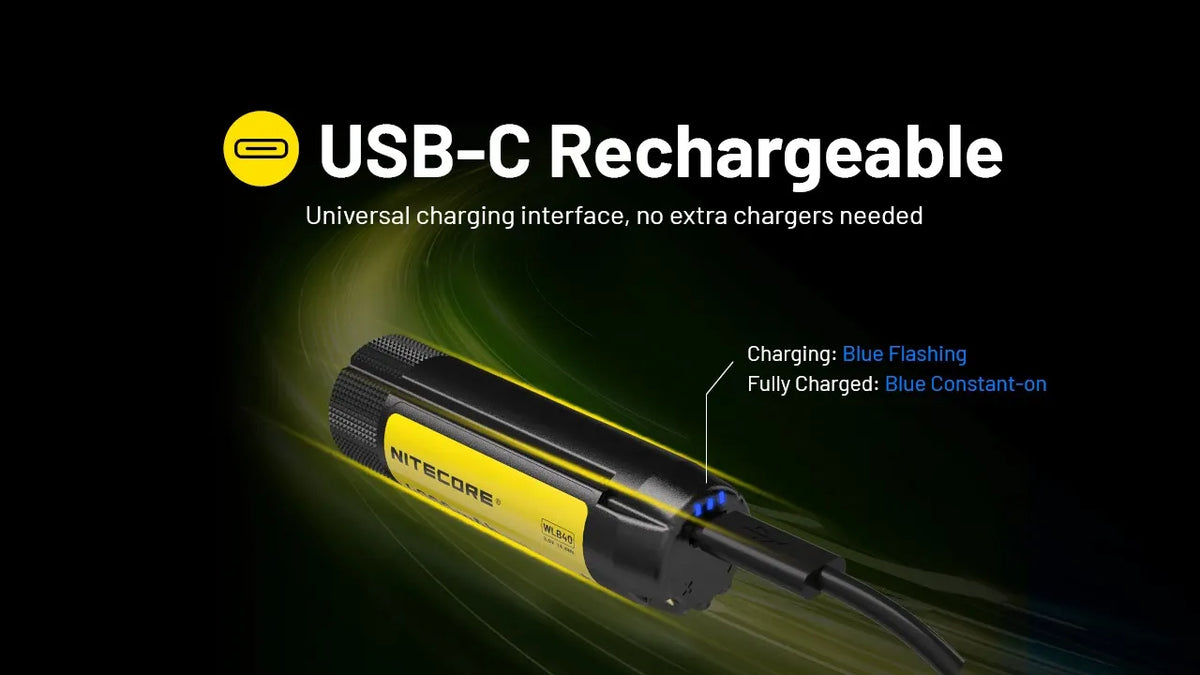Batterie Nitecore WLB40 4000mAh Rechargeable USB-C - Lampe Professionnelle NWH20