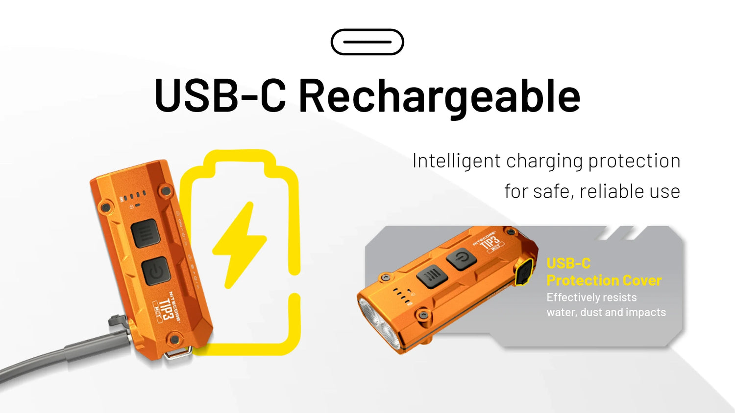 Nitecore TIP3 720 Lumens - Keychain Flashlight Rechargeable USB-C