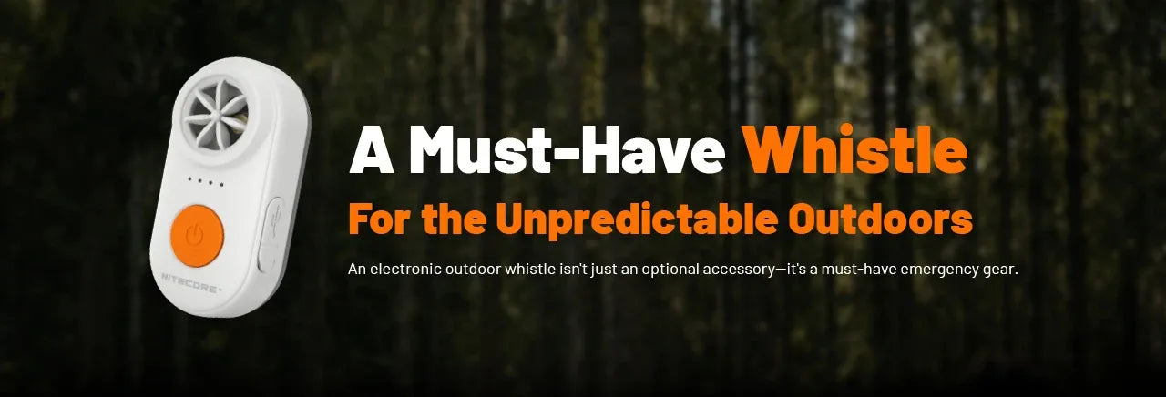 Nitecore NWE10 - Electronic Outdoor Whistle 126 dB USB-C Rechargeable -40°C