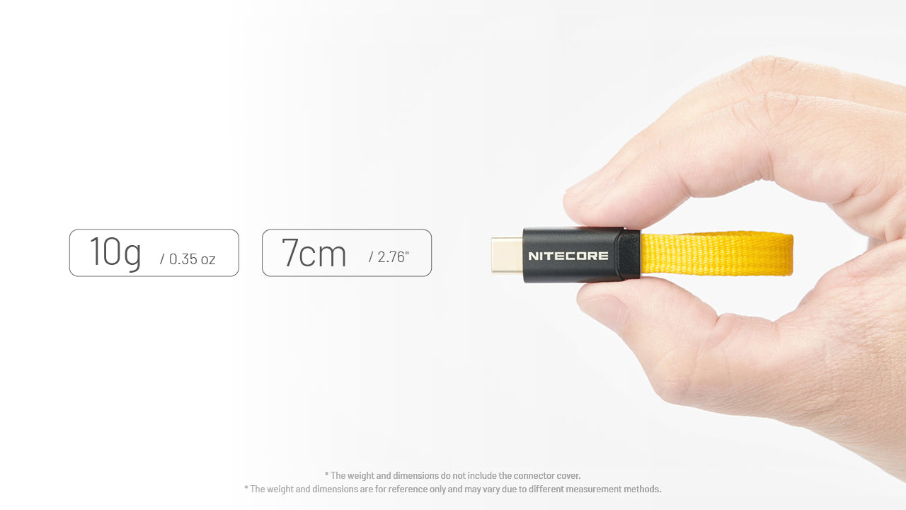 Nitecore NLink10 Fast Charging USB-C Cable 60W - Compact Magnetic - Gold-Plated Connectors PD QC