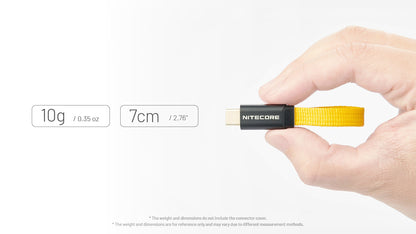 Nitecore NLink10 Fast Charging USB-C Cable 60W - Compact Magnetic - Gold-Plated Connectors PD QC