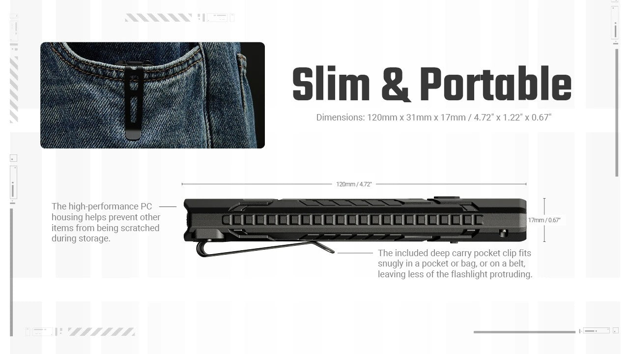 Lampe Torche Nitecore EDC07 1500 Lumens - 3 Températures CRI 97/83/73 - Rechargeable USB-C - Design Slim Ultra-Léger