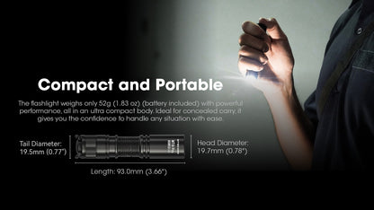 Nitecore MT1A Pro 800 Lumens - Compact EDC Flashlight USB-C Rechargeable AA Compatible