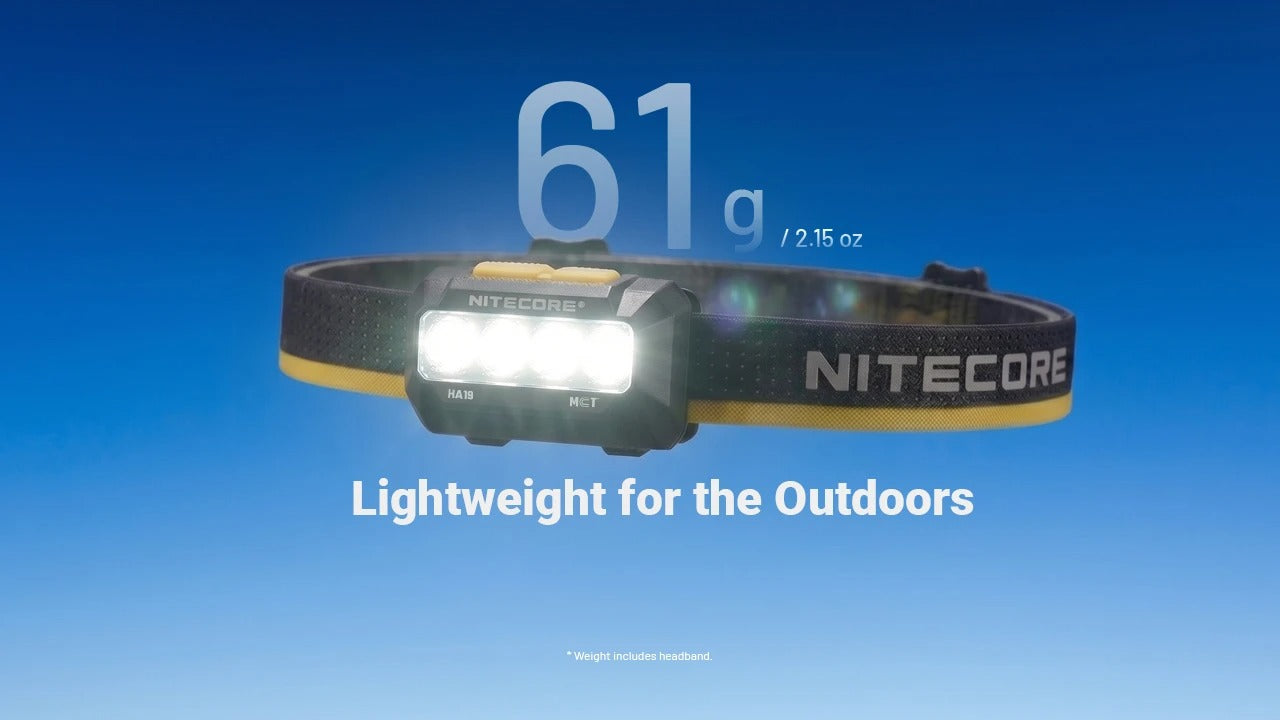 Lampe Frontale Nitecore HA19 600 Lumens - MCT RGB Polyvalente 3 Températures Couleur