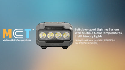 Nitecore HA23 UHE Headlamp 600 Lumens - 3 Color Temperatures - Dual Power - Ultra-Lightweight
