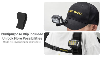 Lampe Frontale Nitecore HA25 UHE 800 Lumens 3 Températures de Couleur - Double Alimentation - Ultra-Légère