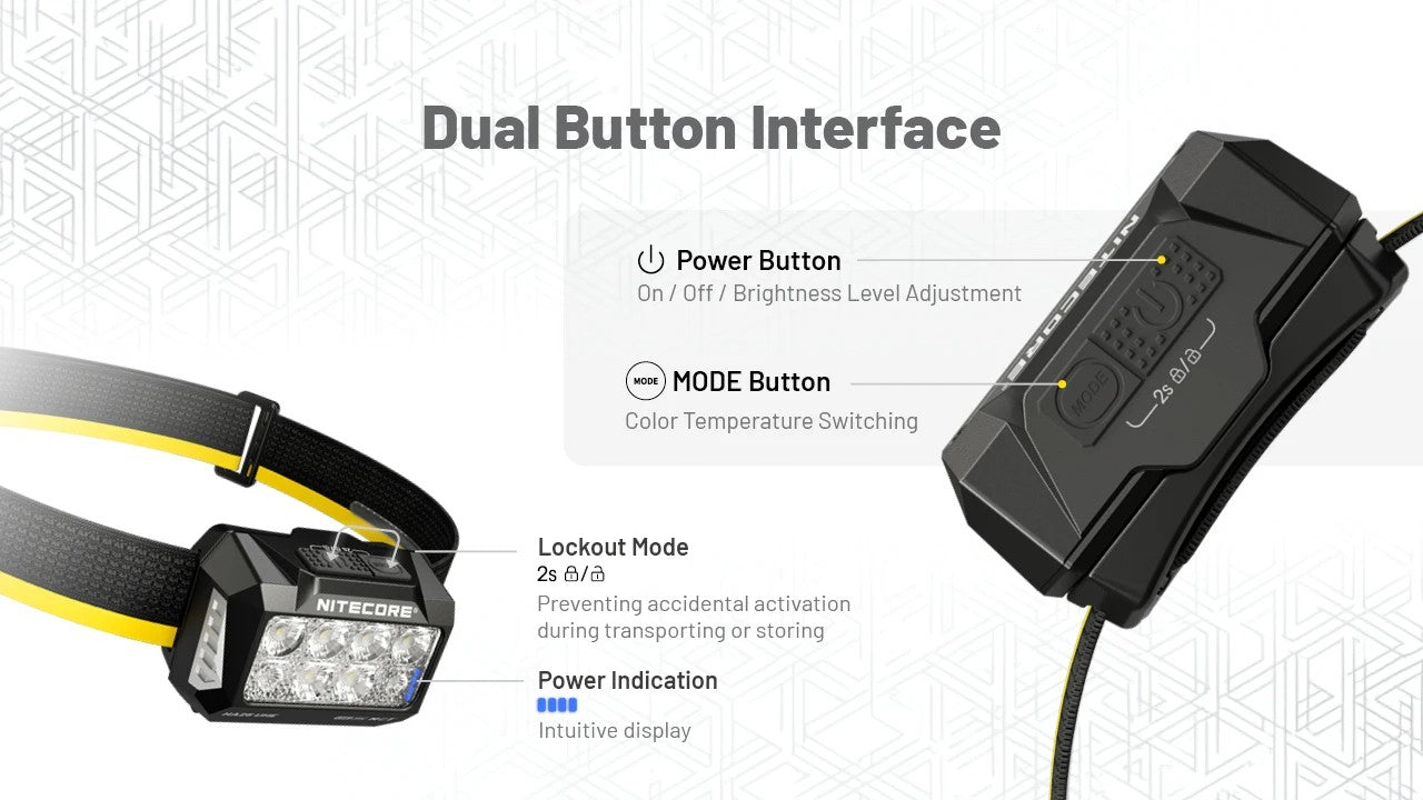 Lampe Frontale Nitecore HA25 UHE 800 Lumens 3 Températures de Couleur - Double Alimentation - Ultra-Légère
