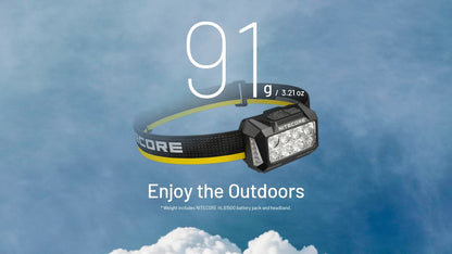 Lampe Frontale Nitecore HA25 UHE 800 Lumens 3 Températures de Couleur - Double Alimentation - Ultra-Légère