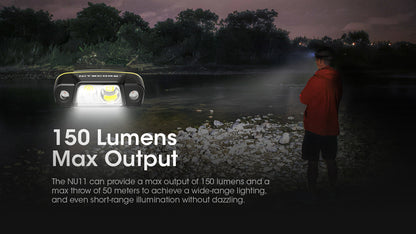 Nitecore NU11 Headlamp 150 Lumens - Motion Sensor IR - Clip-On Cap Light - Rechargeable USB-C