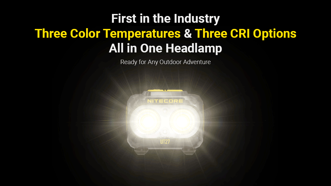 Nitecore UT27 Headlamp 800 Lumens - 1 HLB1500 Battery - 3 Color Temperatures - High CRI