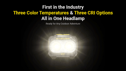 Nitecore UT27 PRO Headlamp 800 Lumens - 2 HLB1500 Batteries - 3 Color Temperatures - High CRI