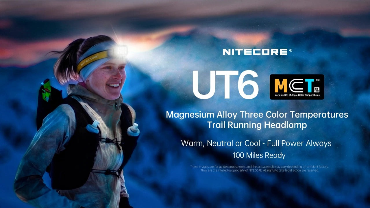 Nitecore UT6 1600 Lumens - Lampe Frontale Trail Running MCT 3 Températures Couleur