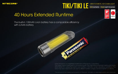 Nitecore TIKI 300 Lumens - EDC Keychain Light USB-C Triple Source UV CRI90
