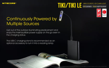 Nitecore TIKI 300 Lumens - EDC Keychain Light USB-C Triple Source UV CRI90