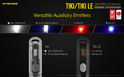 Nitecore TIKI 300 Lumens - EDC Keychain Light USB-C Triple Source UV CRI90