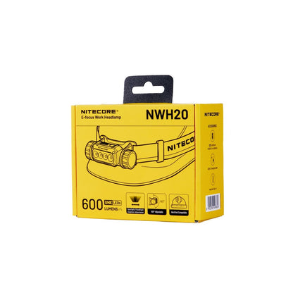 Nitecore NWH20 600 Lumens - Professional Rechargeable Headlamp E-Focus Electronic USB-C