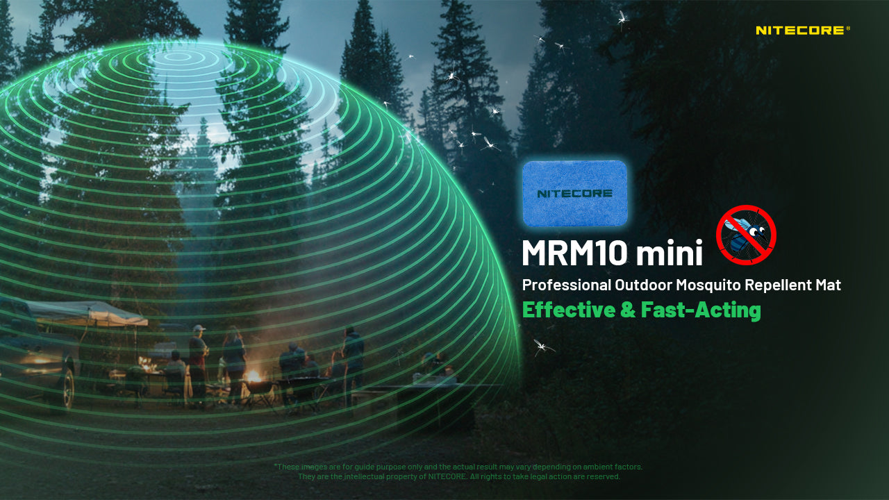 Nitecore MRM10 mini Kit Mosquito Repellent Mats - 60 Professional Repellent Pads - 360 Hours Protection + Free EMR11D