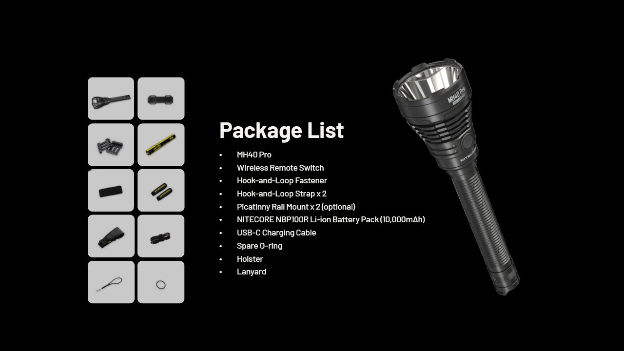 Nitecore MH40 PRO 3500 Lumens - Long Throw Flashlight - Wireless Switch