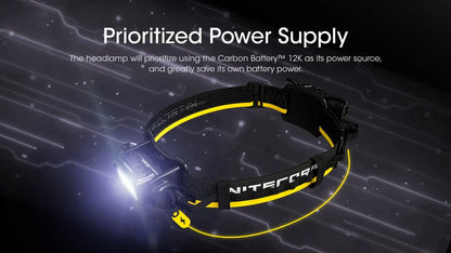 Nitecore Carbon Battery 12K Kit - Extension Autonomie Frontale USB-C IP68 12000mAh