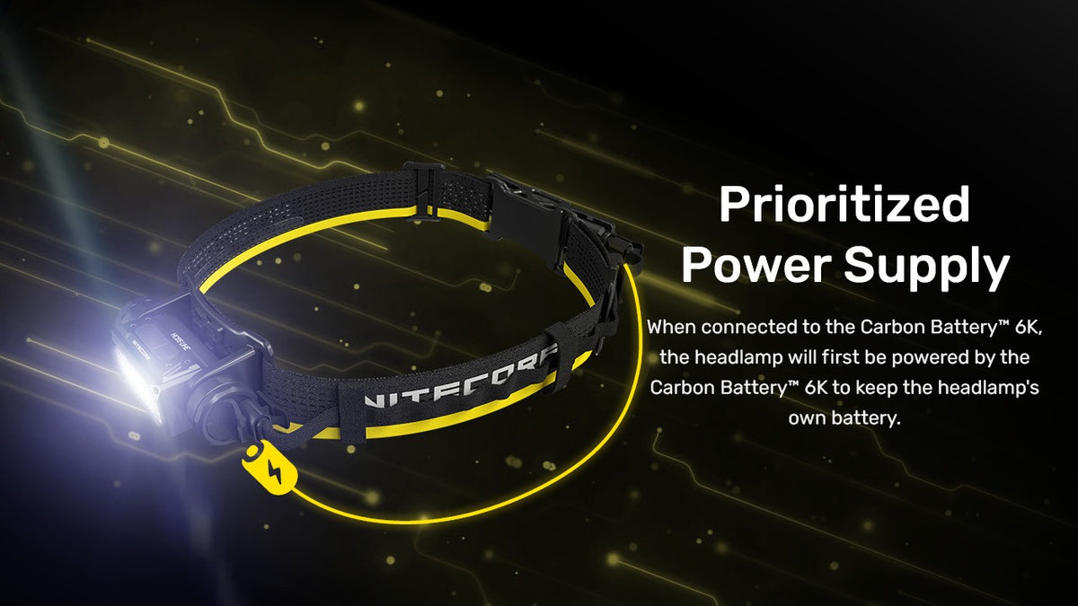 Nitecore Carbon Battery 6K Kit - Extension Autonomie Frontale USB-C IP68 6000mAh