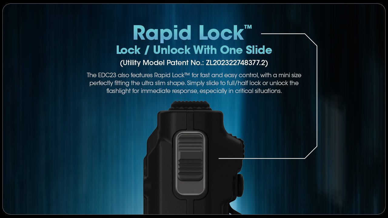 Lampe Torche Ultra Fine Nitecore EDC23 2500 Lumens - Rechargeable USB-C