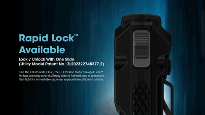 Lampe Nitecore EDC29 6500 Lumens - Rechargeable USB-C - Écran OLED