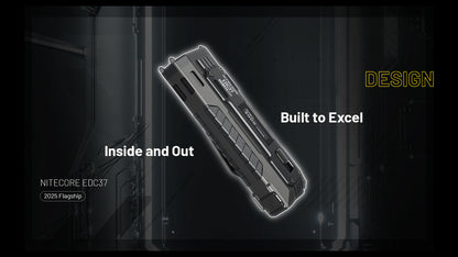 Lampe Torche Nitecore EDC37 8000 Lumens - Rechargeable USB-C - Écran OLED - Acier Inoxydable