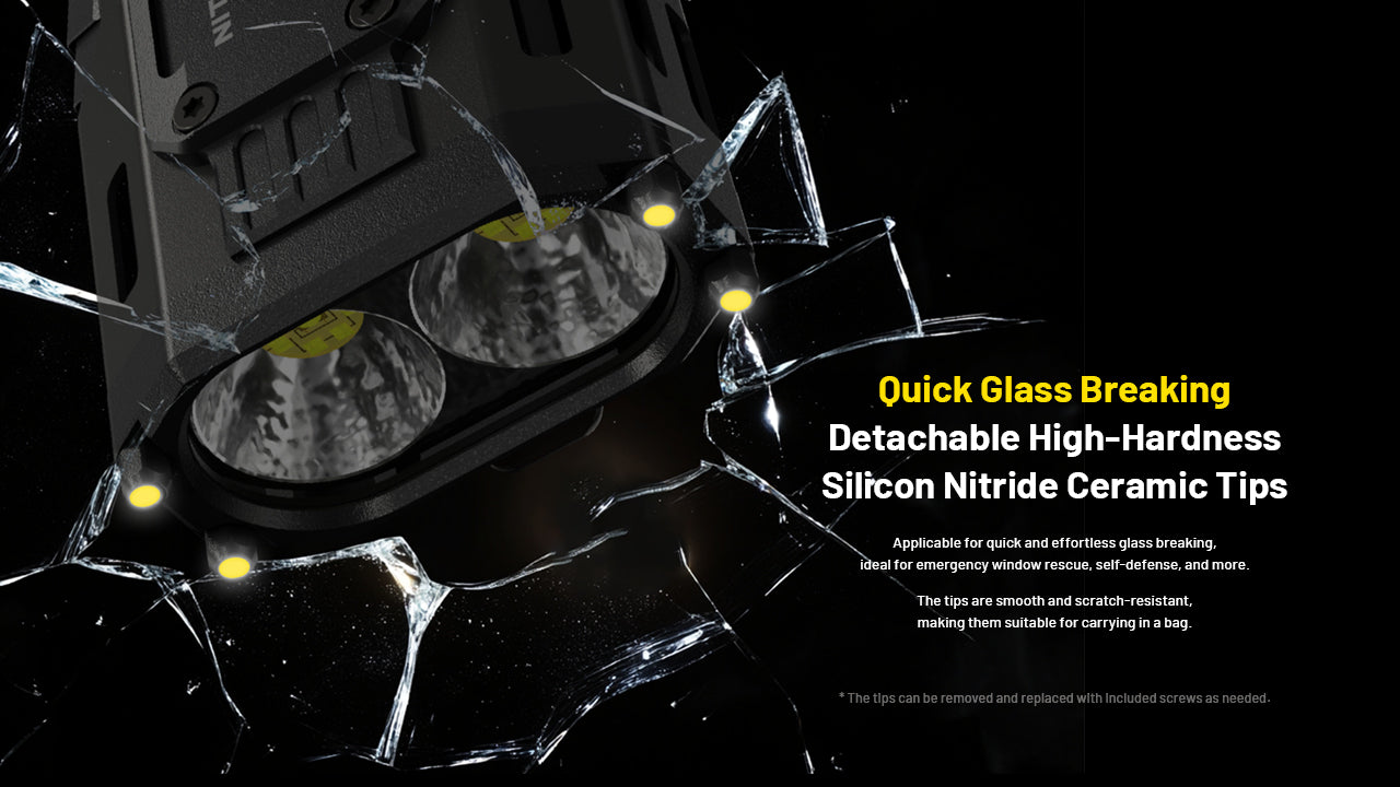 Lampe Torche Nitecore EDC37 8000 Lumens - Rechargeable USB-C - Écran OLED - Acier Inoxydable