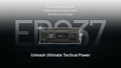 Lampe Torche Nitecore EDC37 8000 Lumens - Rechargeable USB-C - Écran OLED - Acier Inoxydable