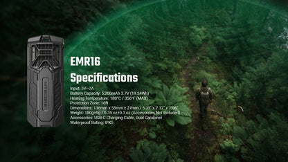 Nitecore EMR16 Electronic Mosquito Repeller 5m Protection Zone - USB-C Rechargeable 5200mAh - FCB 3.0 System