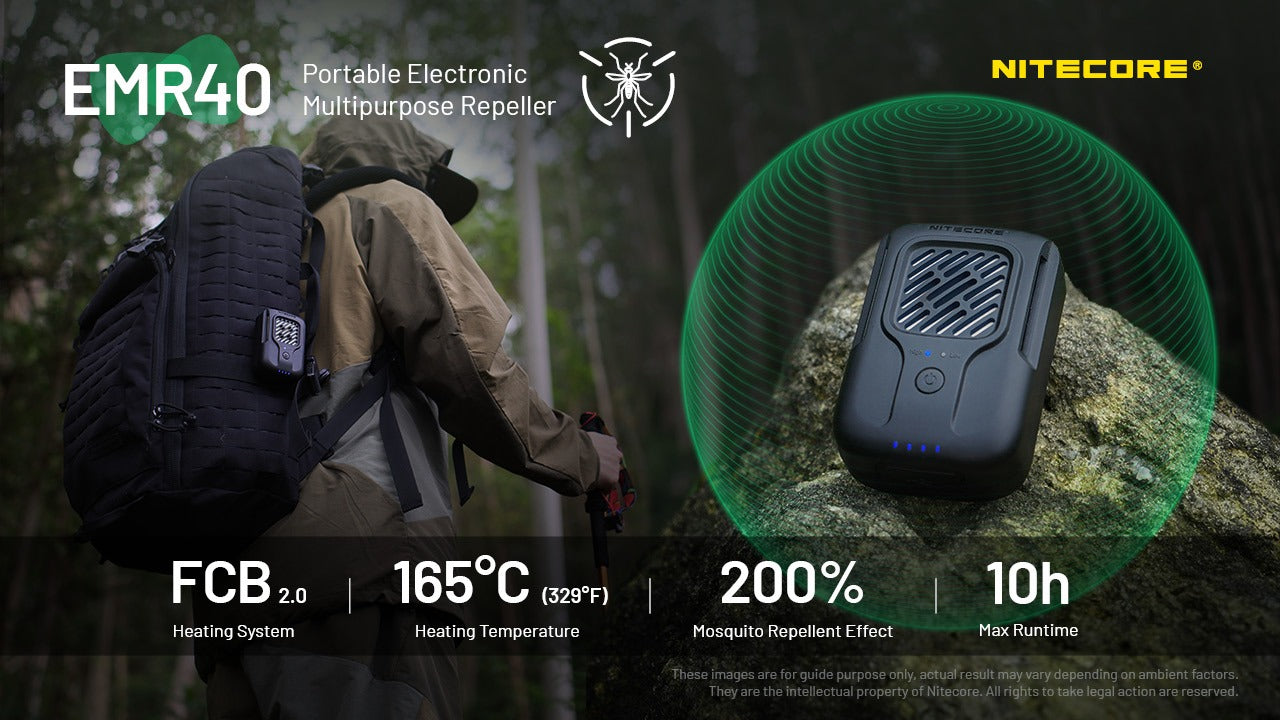 Nitecore EMR40 - Portable Mosquito Repeller USB-C 10h Outdoor Indoor