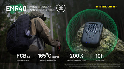 Nitecore EMR40 - Portable Mosquito Repeller USB-C 10h Outdoor Indoor