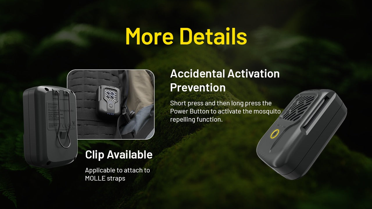Nitecore EMR40 - Portable Mosquito Repeller USB-C 10h Outdoor Indoor