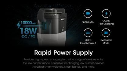 Nitecore LR70 3000 Lumens - 3 en 1 : Lanterne + Lampe Torche + Powerbank 10000mAh - Rechargeable USB-C