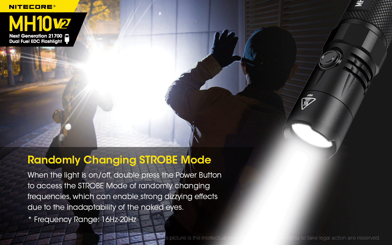 Nitecore MH10 V2 Flashlight 1200 Lumens - Rechargeable USB-C - 21700 Battery