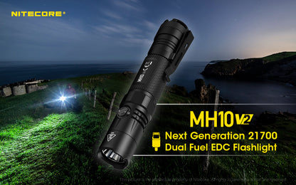 Nitecore MH10 V2 Flashlight 1200 Lumens - Rechargeable USB-C - 21700 Battery