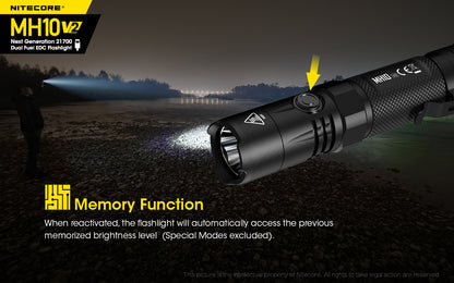 Nitecore MH10 V2 Flashlight 1200 Lumens - Rechargeable USB-C - 21700 Battery