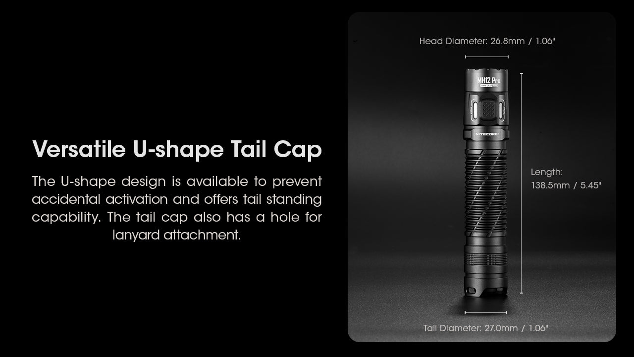 Nitecore MH12 PRO Flashlight 3300 Lumens - Rechargeable USB-C - 21700 Battery
