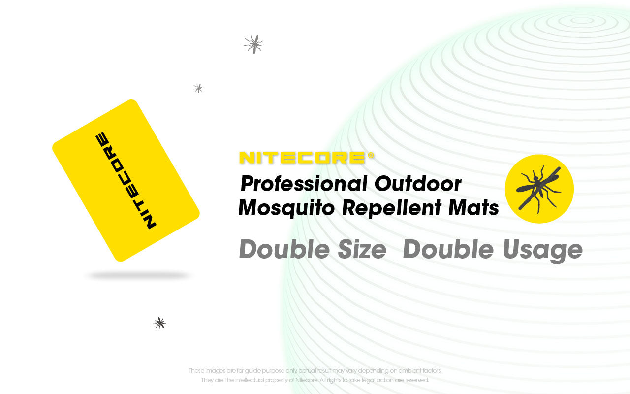 Nitecore MRM10 Mosquito Repellent Mats - 30 Professional Repellent Pads - 180 Hours Protection - Double Format