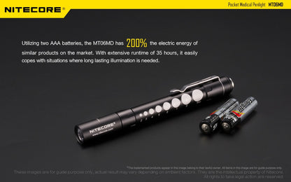 Nitecore MT06MD 180 Lumens - Medical Penlight Nichia CRI90 5000K 2x AAA