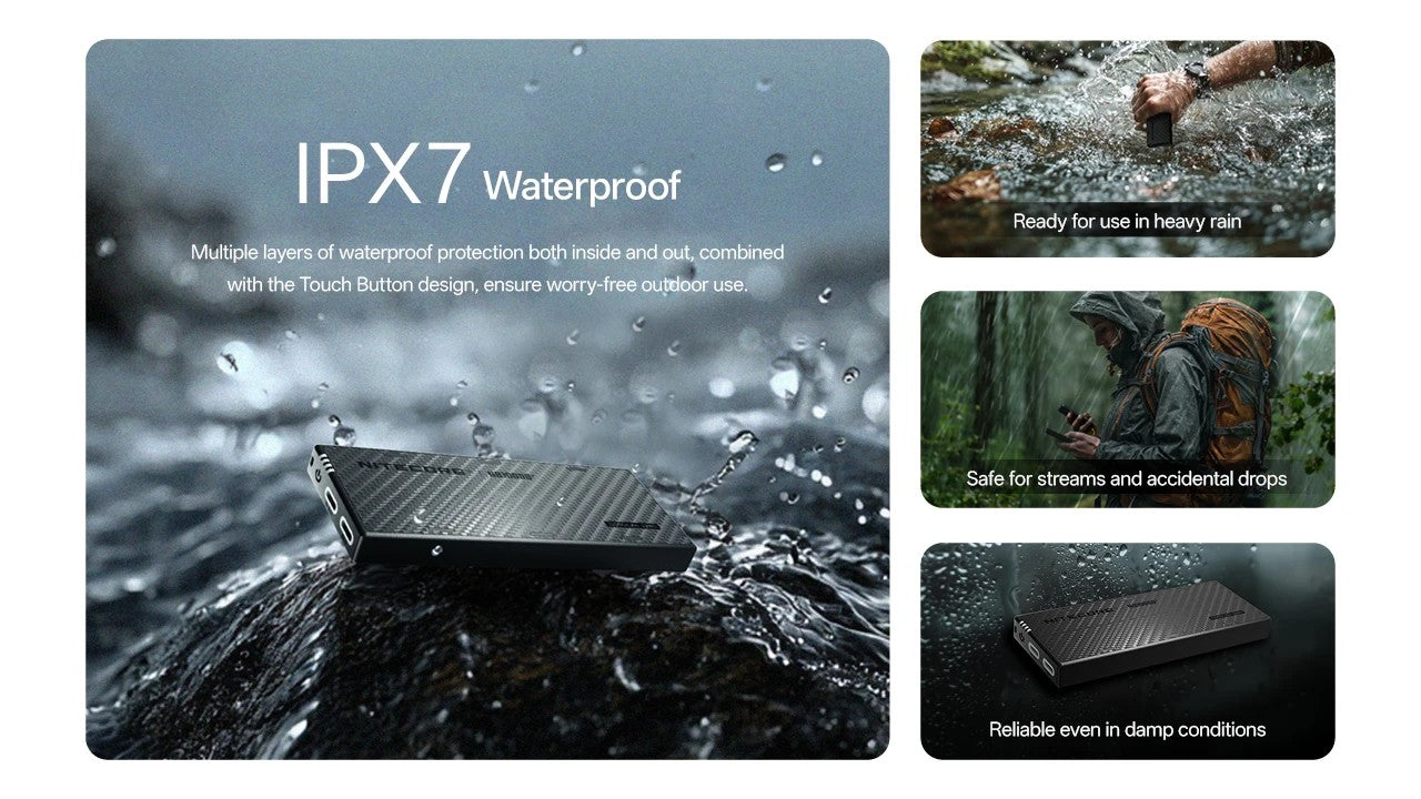 Batterie Externe Nitecore NB10000 Gen 4 10000mAh - Charge Rapide 22,5W USB-C - IPX7 - Ultra-Légère 143g