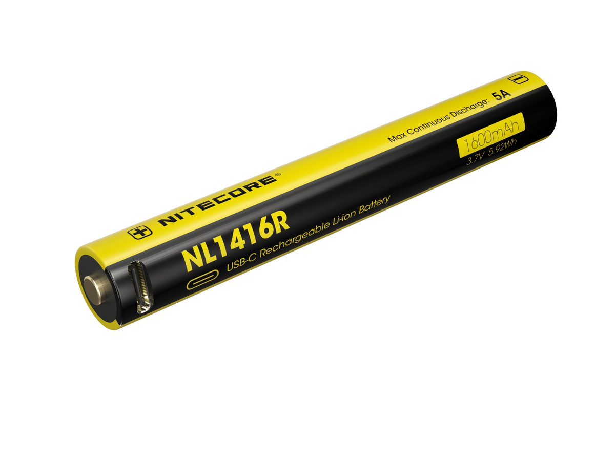 Batterie Nitecore NL1416R 1600mAh Rechargeable USB-C - Compatible MT2A Pro