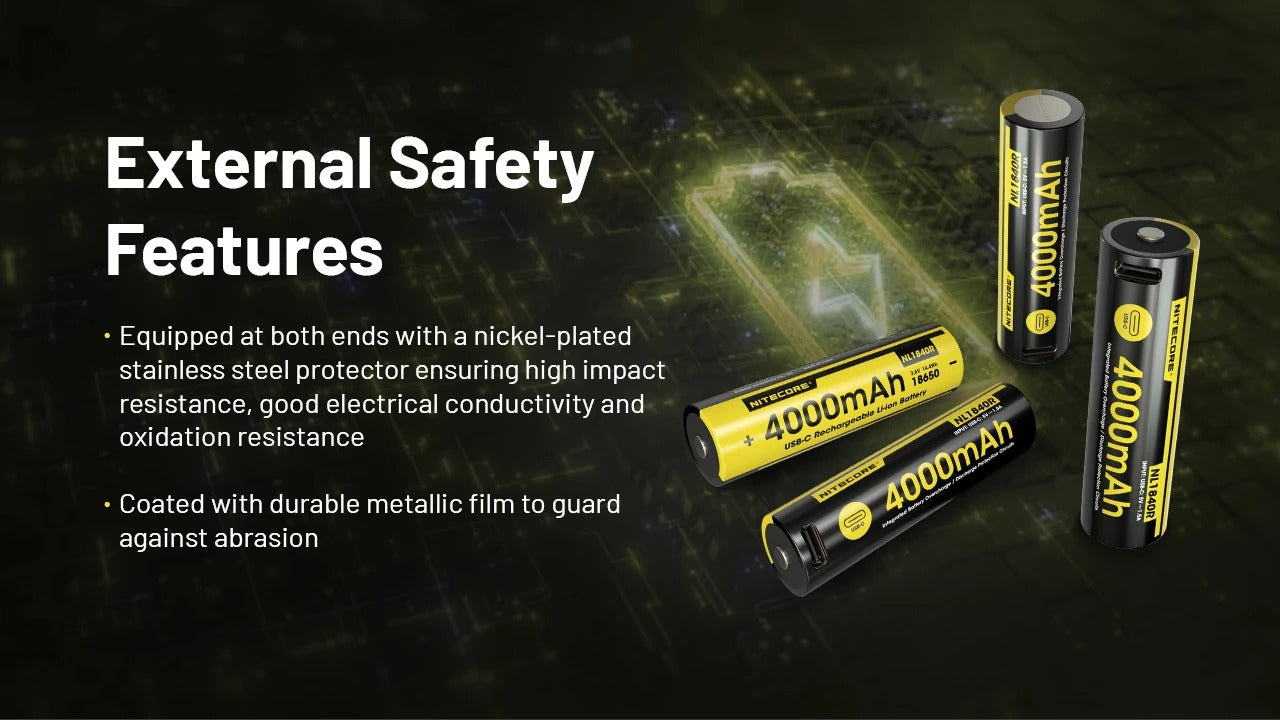 Batterie Nitecore NL1840R 4000mAh Rechargeable 18650 USB-C - Haute Performance