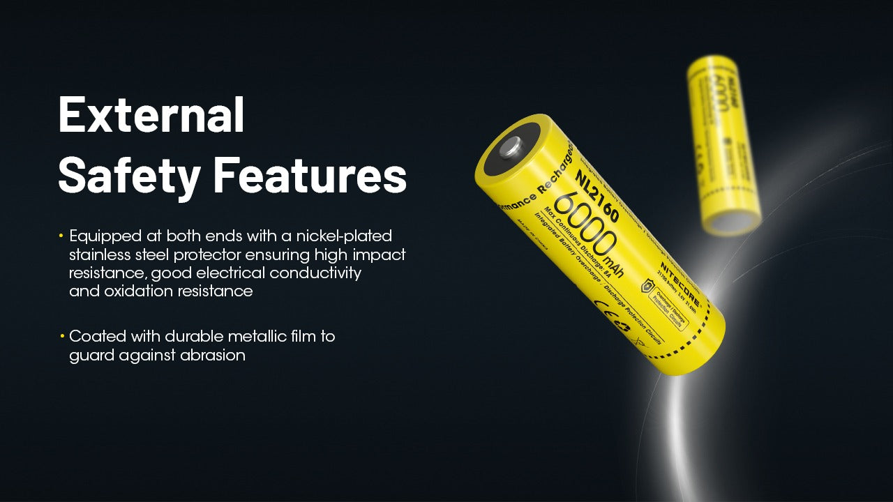 Batterie Nitecore NL2160 6000mAh 21700 Rechargeable - 3.6V IPX6 Haute Capacité
