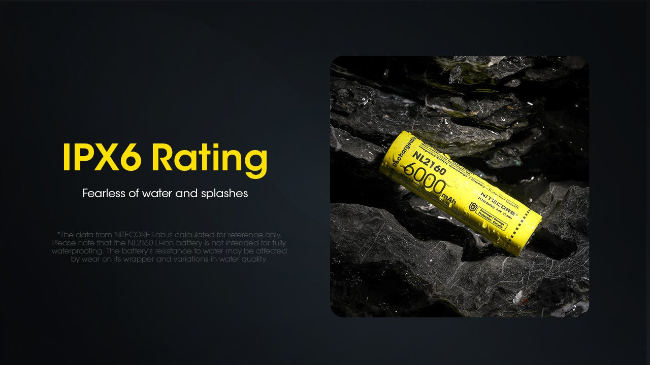 Batterie Nitecore NL2160 6000mAh 21700 Rechargeable - 3.6V IPX6 Haute Capacité