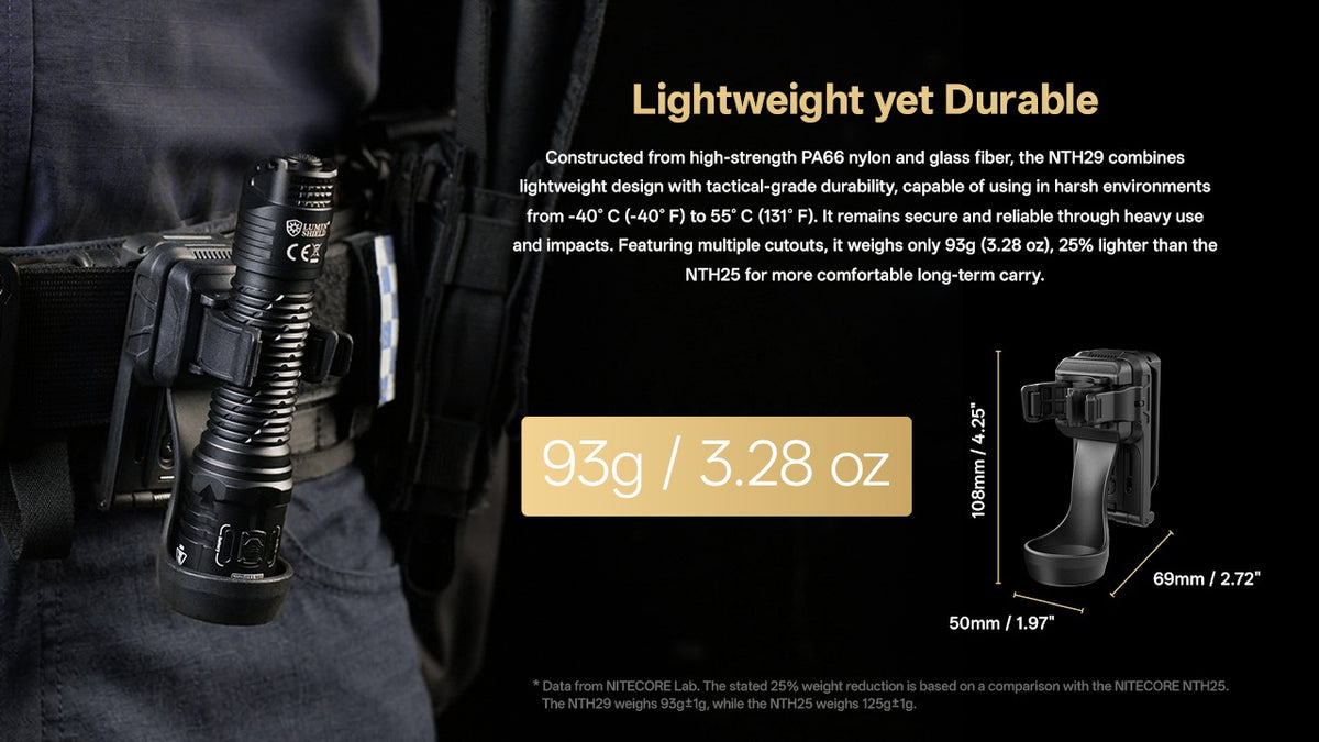 Nitecore NTH29 Tactical Flashlight Holster - P27iX, P20iX, P23i, P20i UV - 360° Rotation