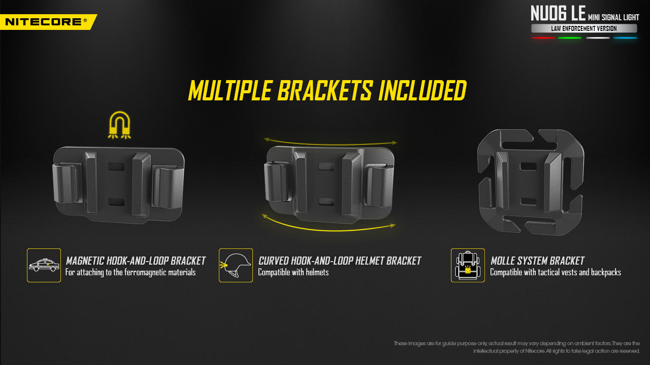 Lampe de Signalisation Nitecore NU06 LE 4 LED (Rouge/Bleu/Vert/Blanc) - Rechargeable USB-C