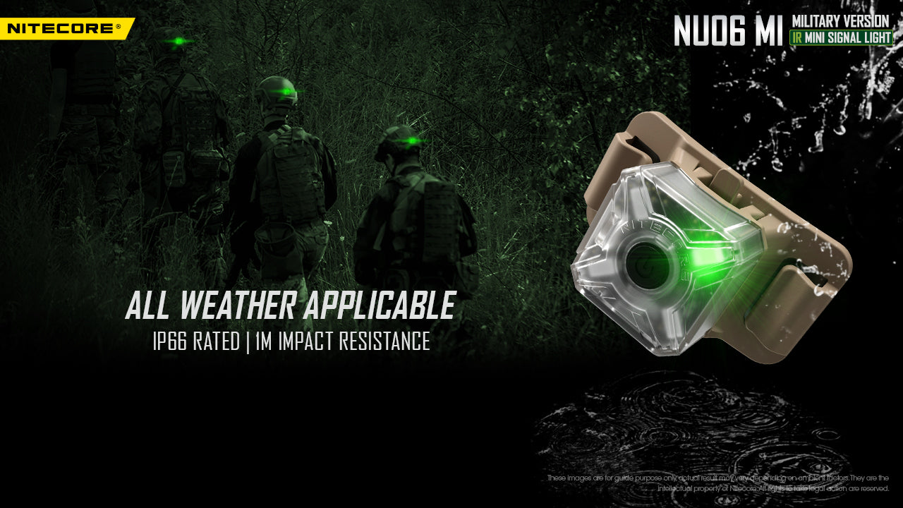 Lampe de Signalisation Nitecore NU06 MI 8 Lumens 4 LED (Rouge/Bleu/Vert/IR) - Rechargeable USB-C - Militaire